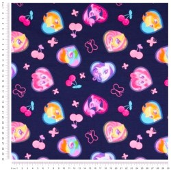 Fabric Jersey Cotton My Little Pony Navy Blue Background | Wolf Fabrics