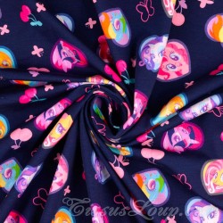Fabric Jersey Cotton My Little Pony Navy Blue Background | Wolf Fabrics