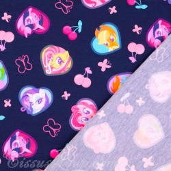 Fabric Jersey Cotton My Little Pony Navy Blue Background | Wolf Fabrics