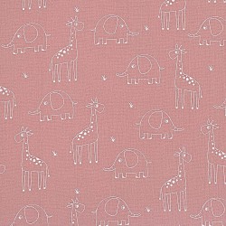 Double Gauze Fabric Giraffes and Elephants | Wolf Fabrics