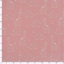 Double Gauze Fabric Giraffes and Elephants | Wolf Fabrics