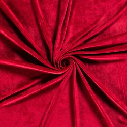 Ruby Red Velvet Jersey Fabric | Wolf Fabrics