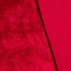 Ruby Red Velvet Jersey Fabric | Wolf Fabrics