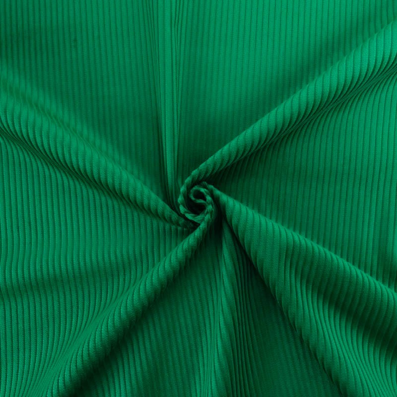 Basil Green Corduroy Fabric Wide Ribs 5 mm — 1