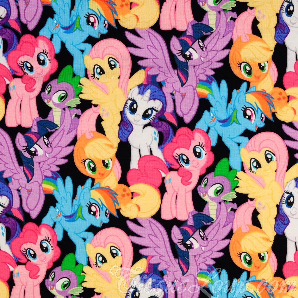 Jersey Fabric My Little Pony Black Background — 1