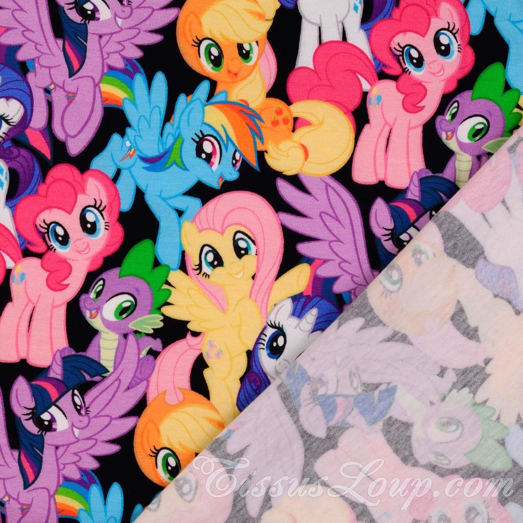 Jersey Fabric My Little Pony Black Background — 4